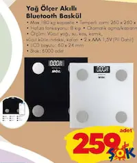 SİNBO YAĞ ÖLÇER AKILLI BLUETOOTH BASKÜL